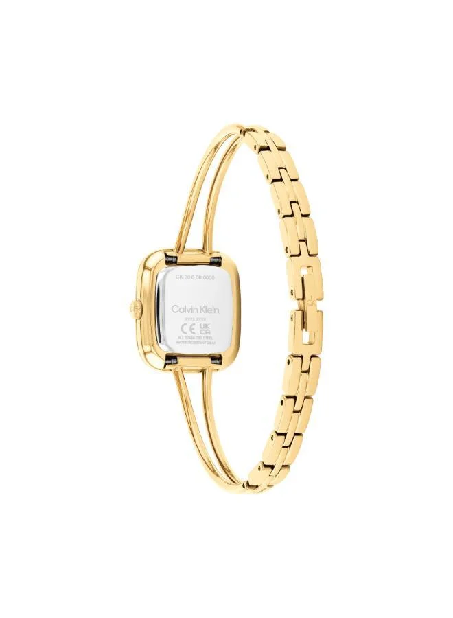 CALVIN KLEIN Calvin Klein Two Hand Quartz Movement Watch for Women CK ADORE Collection with Gold Colored Stainless Steel Bracelet - 25100132