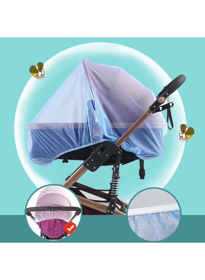 Sysmie Durable Baby Stroller Mosquito Net (2 Pack) - Perfect Bug Net for Strollers, Bassinets, Cradles, Playards, Pack N Plays and Portable Mini Crib (Blue) - Image 4