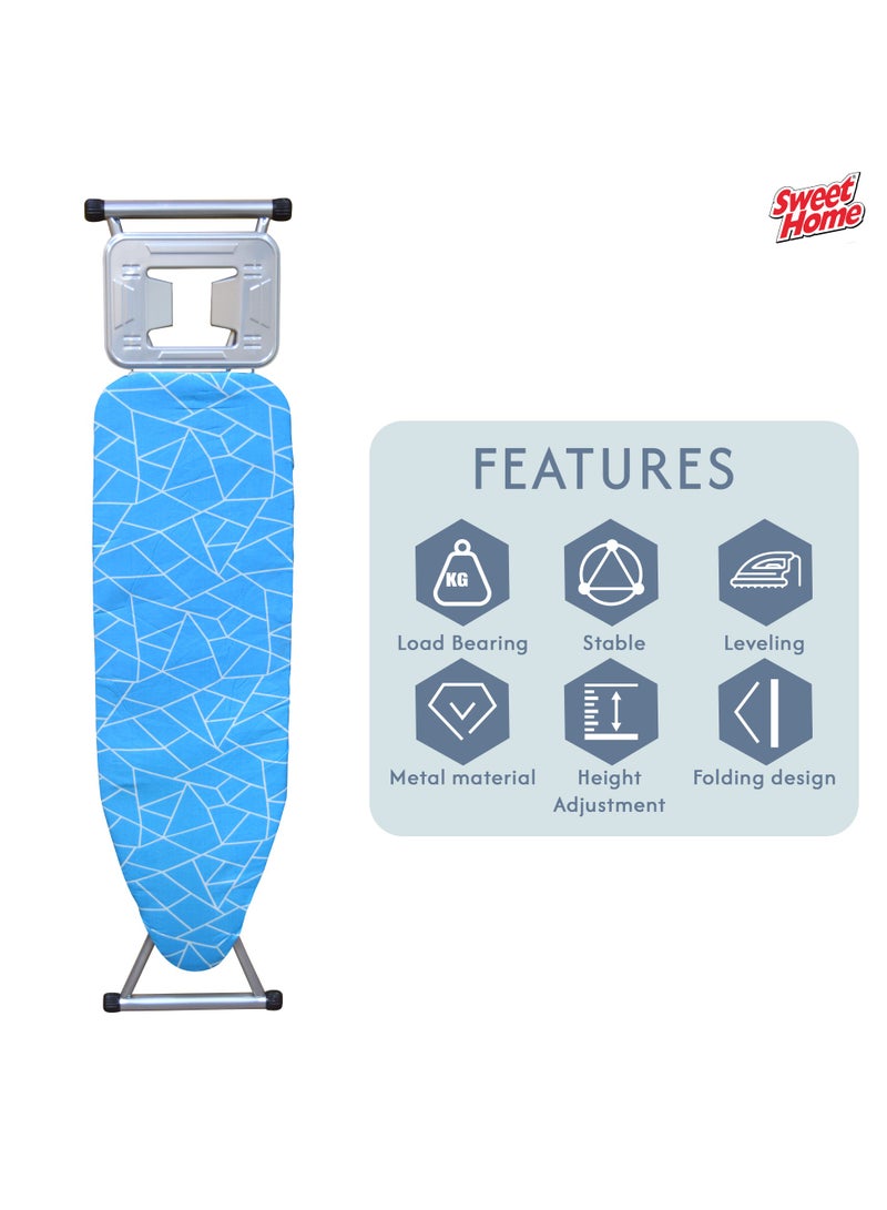 Sweet Home Ironing Board with Adjustable Height Mechanism Heat Resistant Foldable Ironing Board Cotton Cover Freestanding Heavy-Duty Non Slip Legs for Home, Laundry Room or Dormitory Use - Image 3