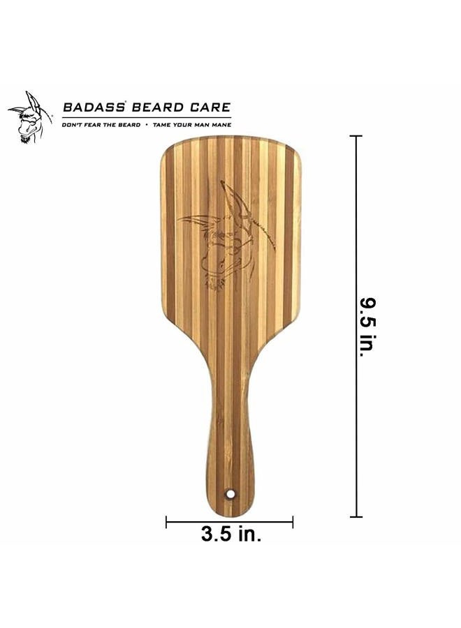Badass Beard Care Wood Bristle Beard Brush For Men - Anti-static, 100% Bamboo & Light Weight - Image 4