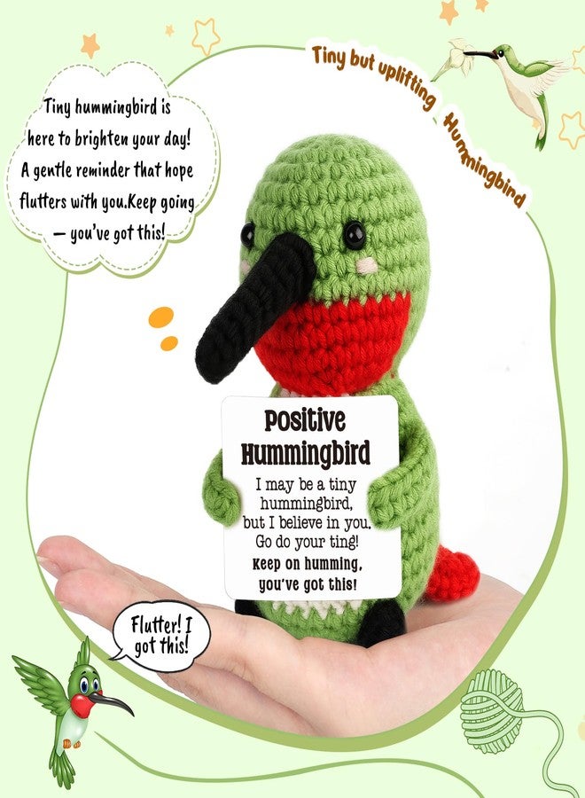 FEFAMM Positive Crochet Hummingbird Birthday Gifts for Women Men, Graduation Gifts for Teens Boys Girls Him Her College Daughter Son Mini Inspirational Gift for Friends Mom Dad Self Care Gift - Image 3
