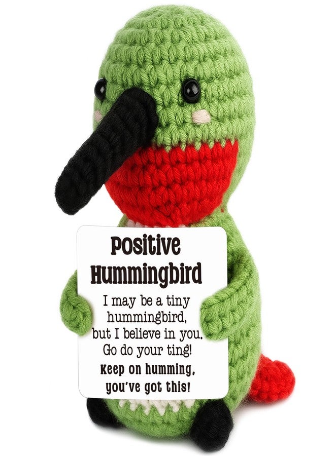 FEFAMM Positive Crochet Hummingbird Birthday Gifts for Women Men, Graduation Gifts for Teens Boys Girls Him Her College Daughter Son Mini Inspirational Gift for Friends Mom Dad Self Care Gift - Image 1
