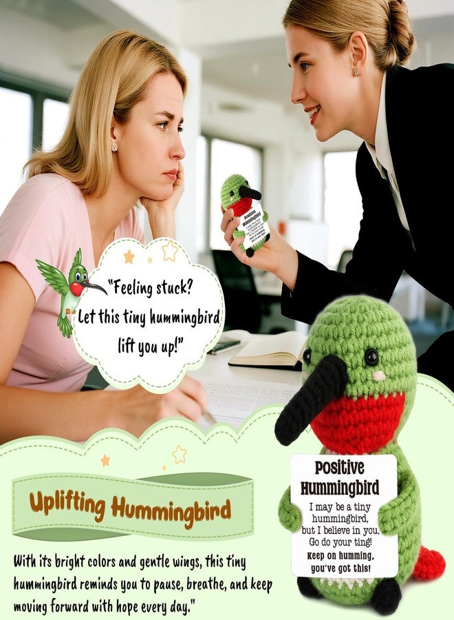 FEFAMM Positive Crochet Hummingbird Birthday Gifts for Women Men, Graduation Gifts for Teens Boys Girls Him Her College Daughter Son Mini Inspirational Gift for Friends Mom Dad Self Care Gift - Image 5