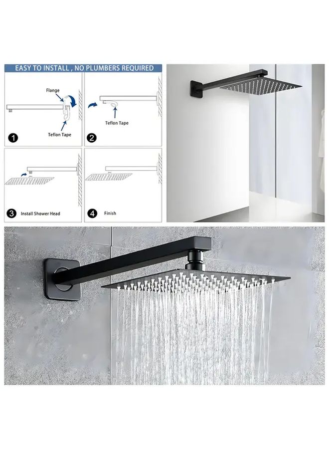 Silvery 15.75 Inch Stainless Steel Wall Mounted Shower Arm Extension for Rain Shower Head - Image 3