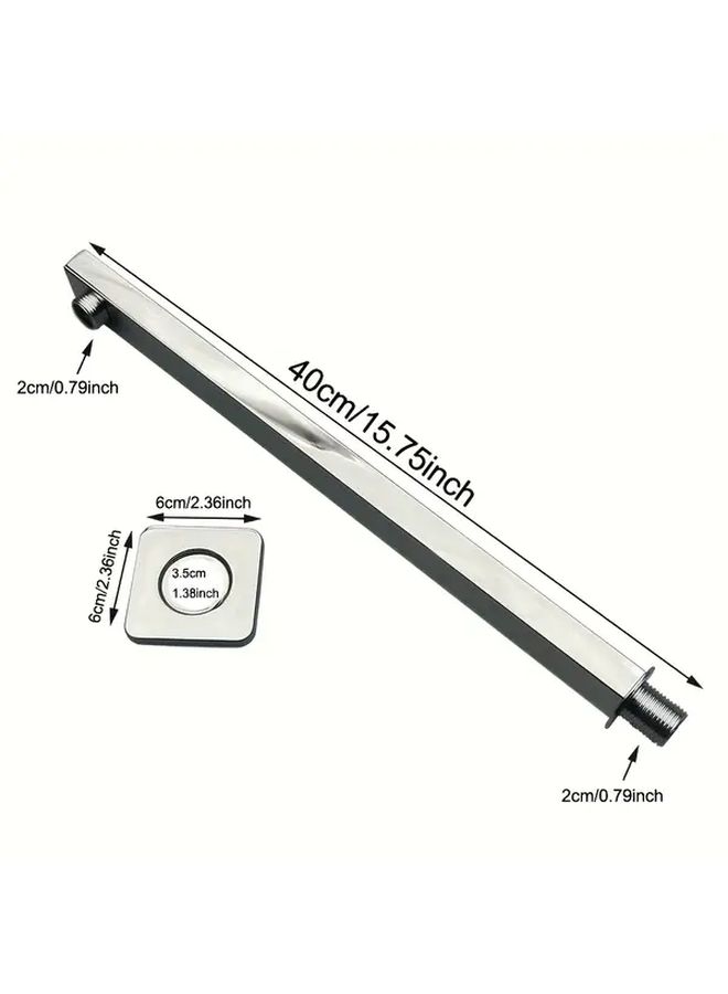 Silvery 15.75 Inch Stainless Steel Wall Mounted Shower Arm Extension for Rain Shower Head - Image 4