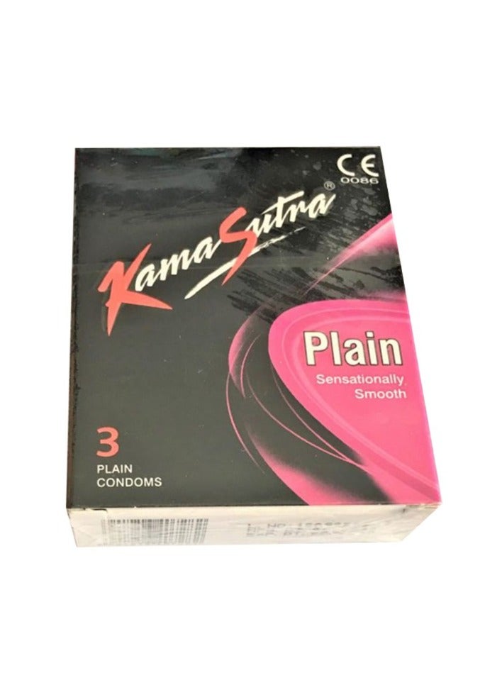 Kamasutra 3Piece Plain Condom Pack