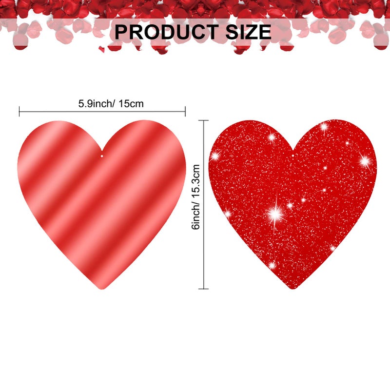 Konsait 30pcs Valentine's Day Glitter Heart Hanging Swirl Decoration Valentine's Day Swirls Garland Red Hanging Ceiling Decor for Valentines Wedding Bridal Shower Engagement Party Favor Supplies Decor - Image 1