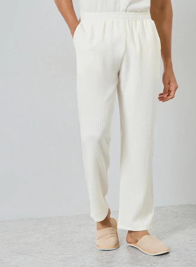 Take Two Men Textured Spread Collar Shirt and Pants Co-Ords