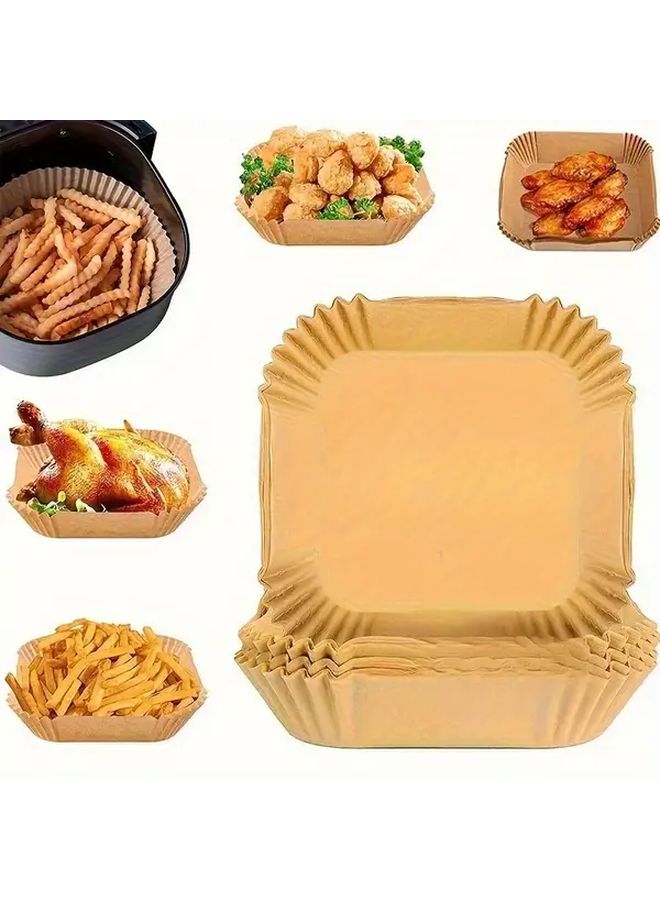100pcs Square Non Stick Air Fryer Liners Baking Trays Dishwasher Safe - Image 4