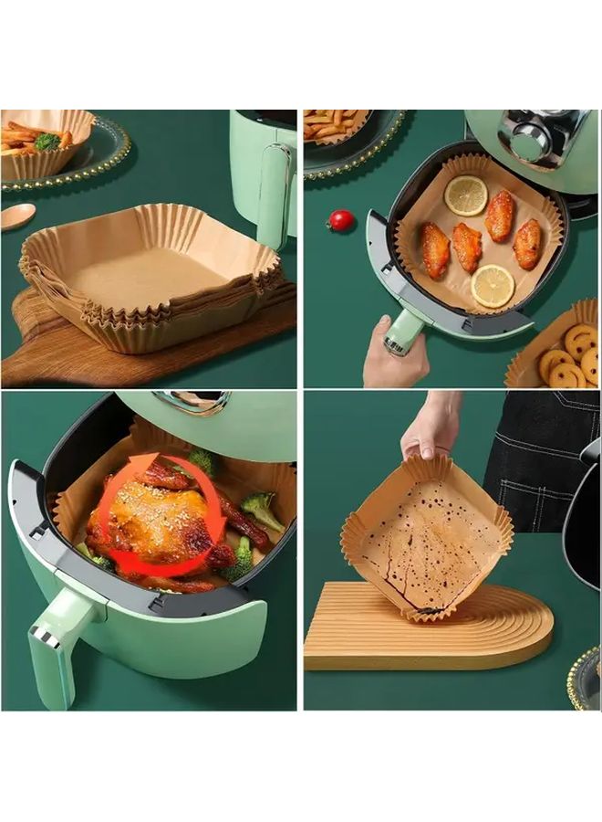 100pcs Square Non Stick Air Fryer Liners Baking Trays Dishwasher Safe - Image 5