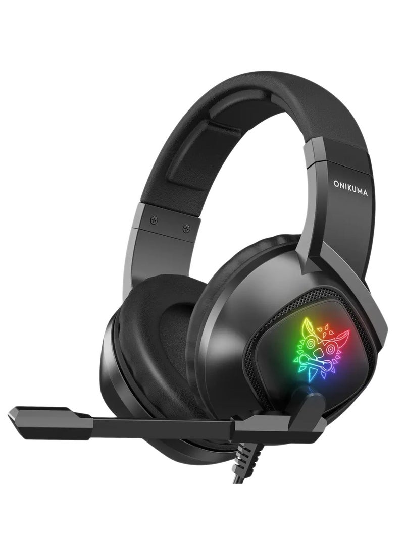 onikuma Onikuma K19 RGB Wired Gaming Headset - Black  - Image 2