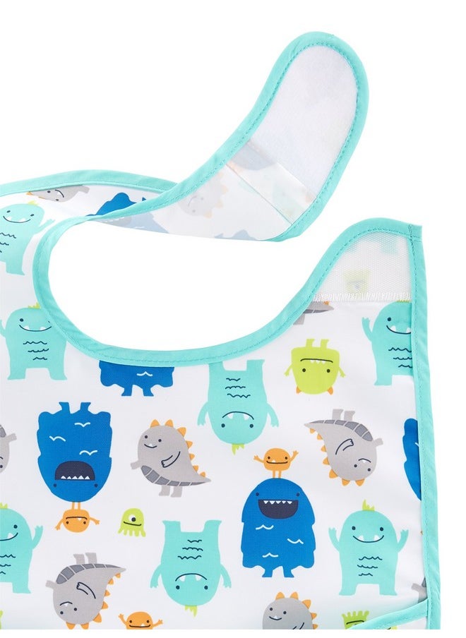 Simple Joys by Carter's Baby 4 Pack Feeder Bibs Fire Trucksmonstersstripe One Size  - Image 3