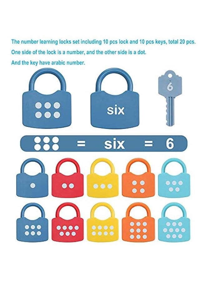 MIXDE Kids Learning Locks with Keys, 123 Dots Numbers Matching and Counting Toys, Montessori Educational Toys for Toddlers Boys Girls  - Image 2