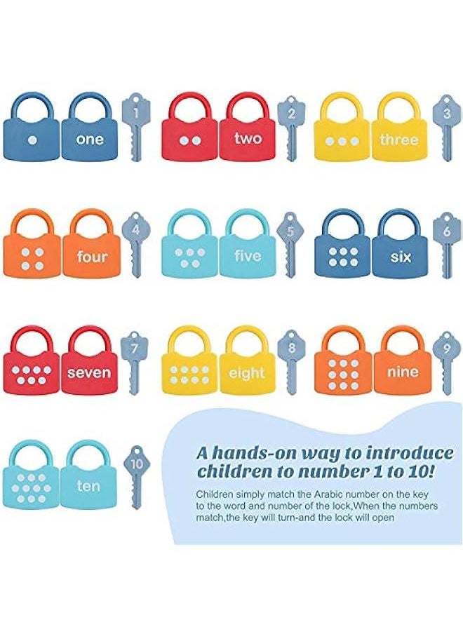 MIXDE Kids Learning Locks with Keys, 123 Dots Numbers Matching and Counting Toys, Montessori Educational Toys for Toddlers Boys Girls  - Image 4