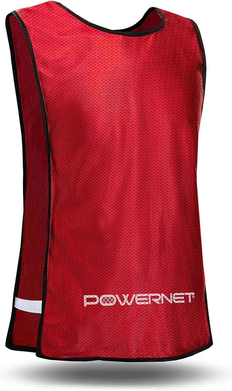 PowerNet Training Mesh Pinnies, Football Soccer Basketball Practice Jersey Vest, Lightweight Unisex Pinnies Youth & Adult - Image 1