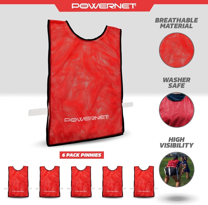 PowerNet Training Mesh Pinnies, Football Soccer Basketball Practice Jersey Vest, Lightweight Unisex Pinnies Youth & Adult - Image 3