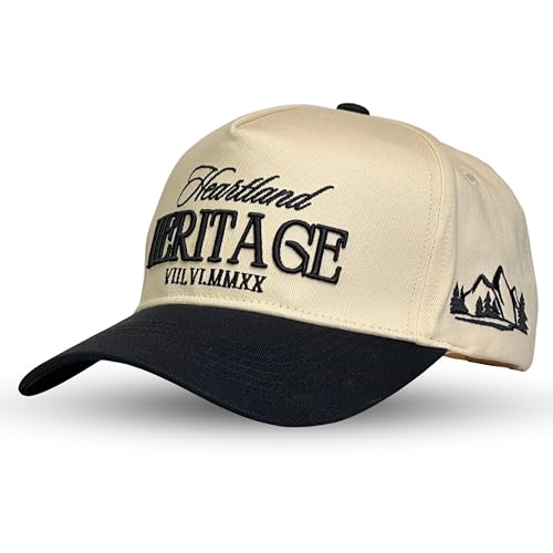 CITRUSY Vintage Western Trucker Hat | Men & Women | Embroidered Trendy Caps | Country Cute Hats for Cowgirls & Cowboys | Camo Denim Cotton Styles | Snapback Hat (Heartland Heritage | Black) - Image 1