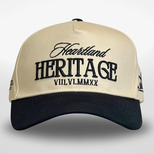 CITRUSY Vintage Western Trucker Hat | Men & Women | Embroidered Trendy Caps | Country Cute Hats for Cowgirls & Cowboys | Camo Denim Cotton Styles | Snapback Hat (Heartland Heritage | Black) - Image 2