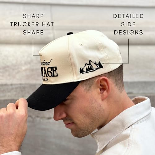 CITRUSY Vintage Western Trucker Hat | Men & Women | Embroidered Trendy Caps | Country Cute Hats for Cowgirls & Cowboys | Camo Denim Cotton Styles | Snapback Hat (Heartland Heritage | Black) - Image 5