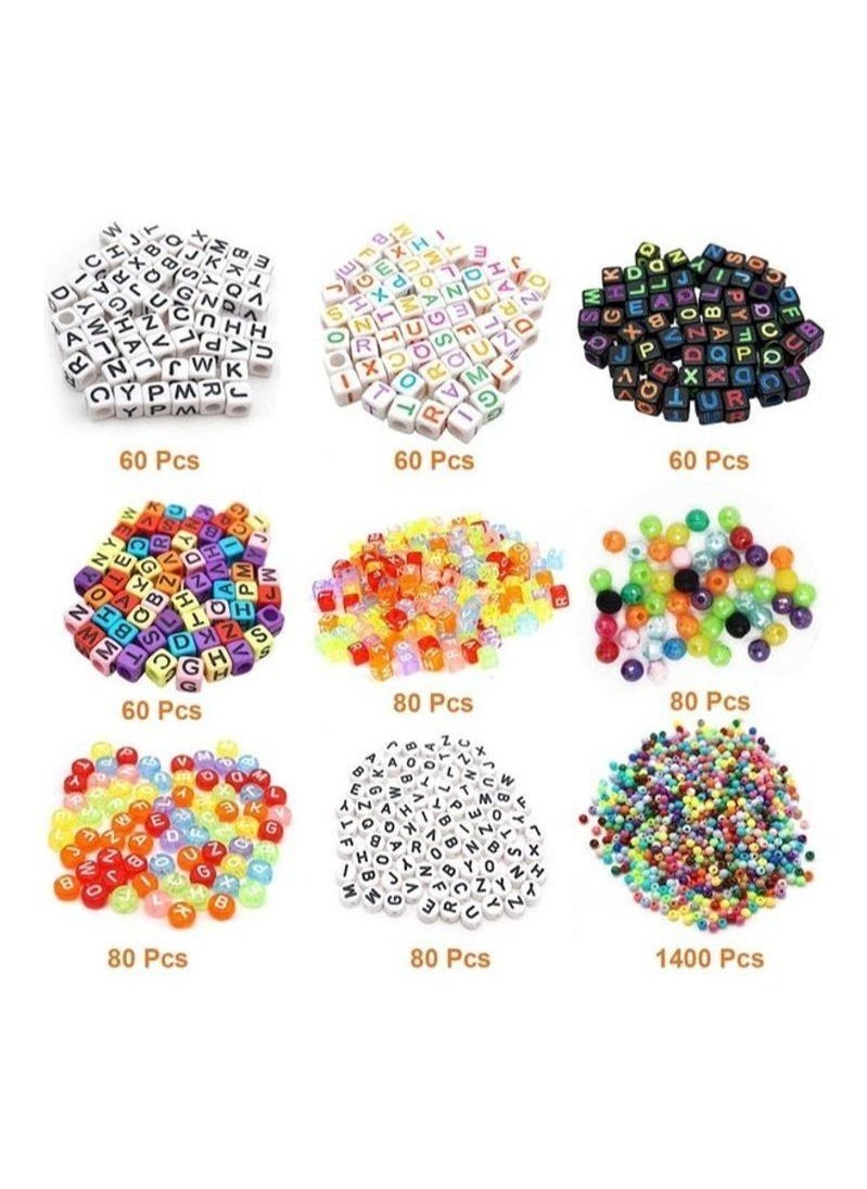 Generic - Glass Beads And Alphabet Letter Jewellery Making Kit - Image 1