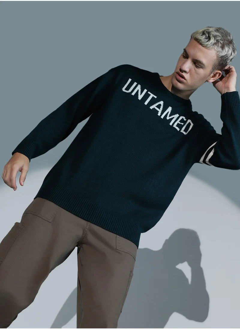 هوبرهولمي Forest Green Sweater For Men