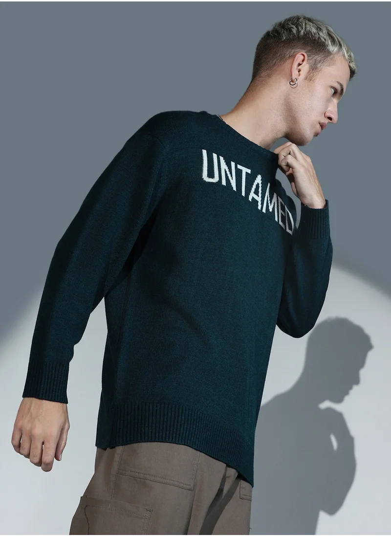 Hubberholme Forest Green Sweater For Men