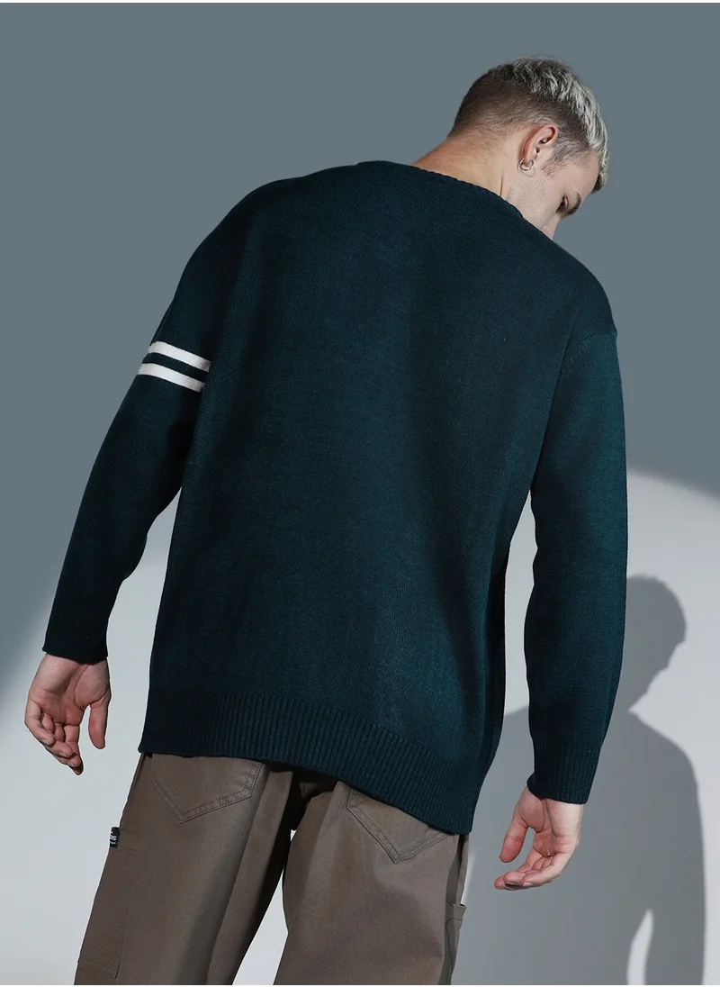 Hubberholme Forest Green Sweater For Men