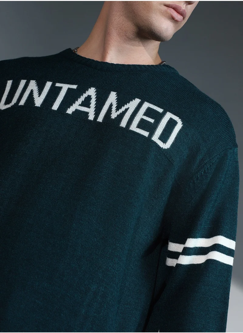 Hubberholme Forest Green Sweater For Men