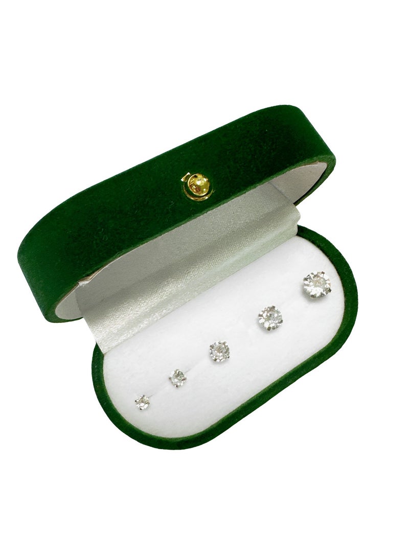 سنسيب مجموعة من 5 أزواج من الأقراط المرصعة، أقراط مكعبة الزركونيوم 316L مضادة للحساسية من الفولاذ المقاوم للصدأ أقراط CZ 3-8 مم (لون فولاذي) - Image 3