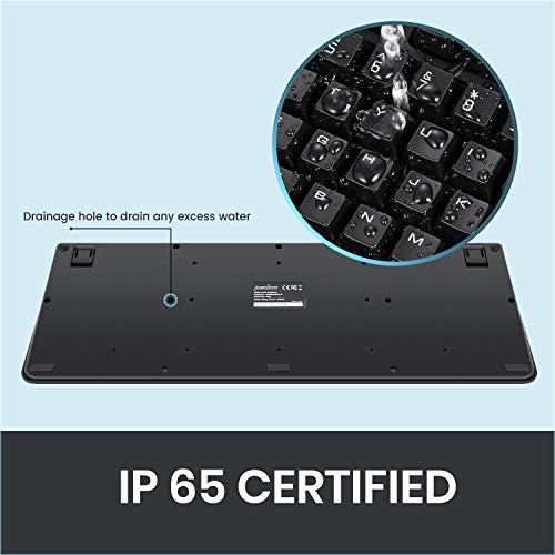Perixx PERIBOARD-517 Wired Washable USB Keyboard, Certified with IP 65 Level, Black, US English Layout - Image 3