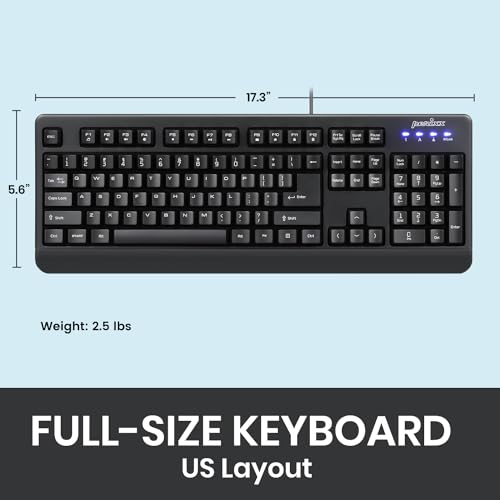 Perixx PERIBOARD-517 Wired Washable USB Keyboard, Certified with IP 65 Level, Black, US English Layout - Image 5