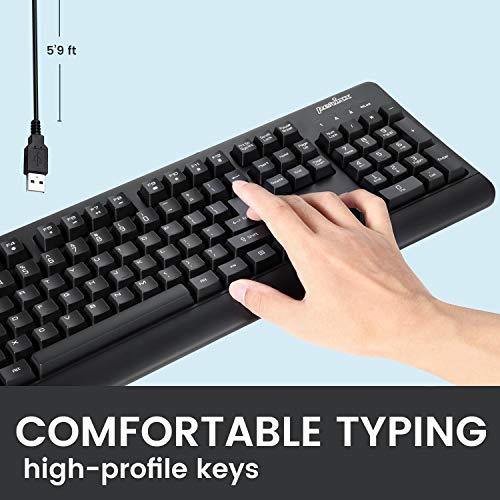 Perixx PERIBOARD-517 Wired Washable USB Keyboard, Certified with IP 65 Level, Black, US English Layout - Image 4