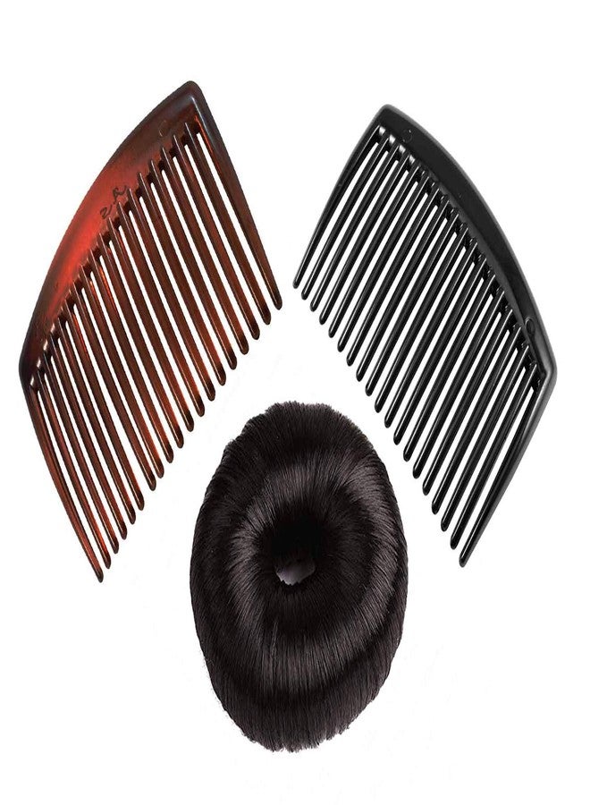 Nat Combo of Side Comb Pin & Hair Bun/Doughnut for Women & Girls - Image 1
