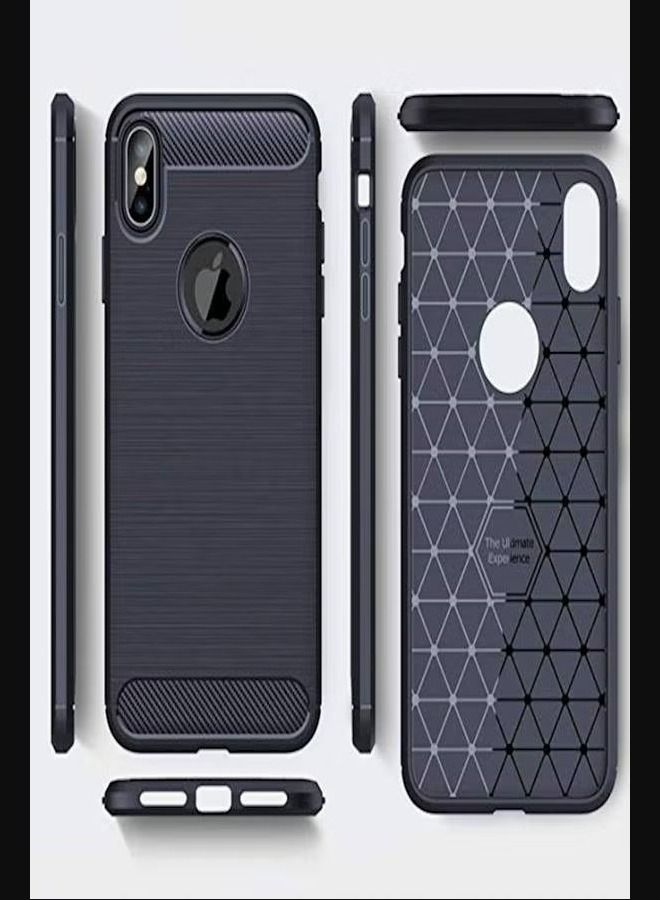 حافظة آيفون Xs ماكس TPU درع مقاوم للصدمات امتصاص الصدمات ألياف الكربون غطاء ناعم حماية كاملة لحافظة الهاتف - Image 2