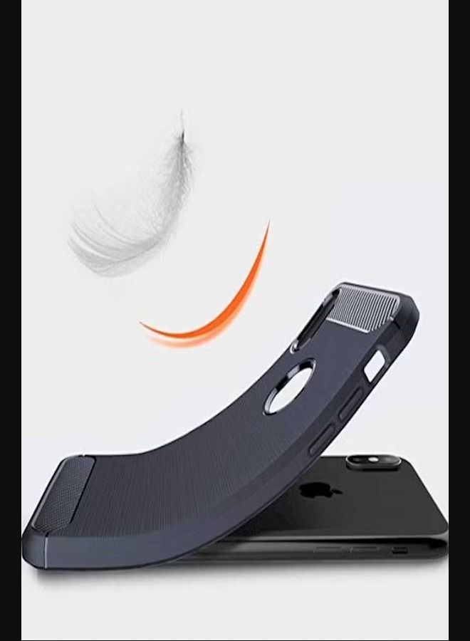 حافظة آيفون Xs ماكس TPU درع مقاوم للصدمات امتصاص الصدمات ألياف الكربون غطاء ناعم حماية كاملة لحافظة الهاتف - Image 4