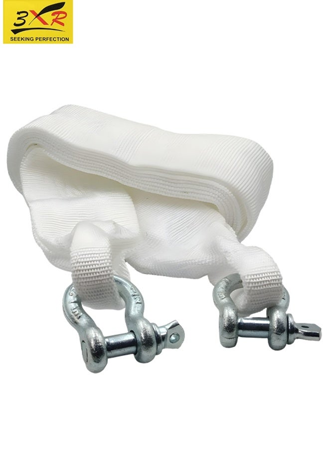 3XR 5 Meter Heavy Duty Vehicle Recovery Tow Strap 10000kg Nylon Towing Belt with Steel D Shackles for Car SUV Jeep 4x4 Off Road Rescue Emergency Pulling Strap for Desert Mud Snow Jungle Towing Recovery Assistance High Strength Wide Webbing Shock Absorbi - Image 1