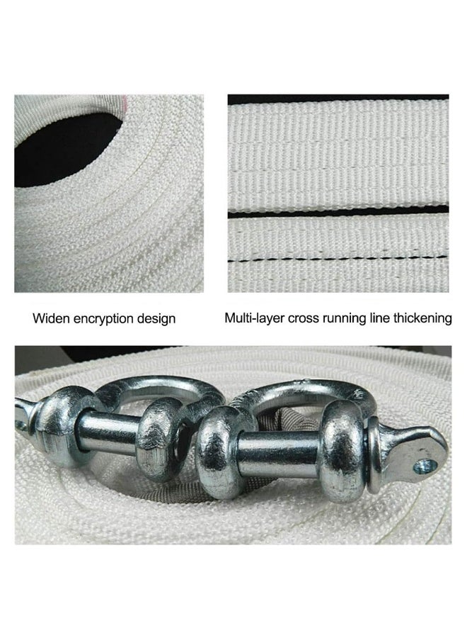 3XR 5 Meter Heavy Duty Vehicle Recovery Tow Strap 10000kg Nylon Towing Belt with Steel D Shackles for Car SUV Jeep 4x4 Off Road Rescue Emergency Pulling Strap for Desert Mud Snow Jungle Towing Recovery Assistance High Strength Wide Webbing Shock Absorbi - Image 4