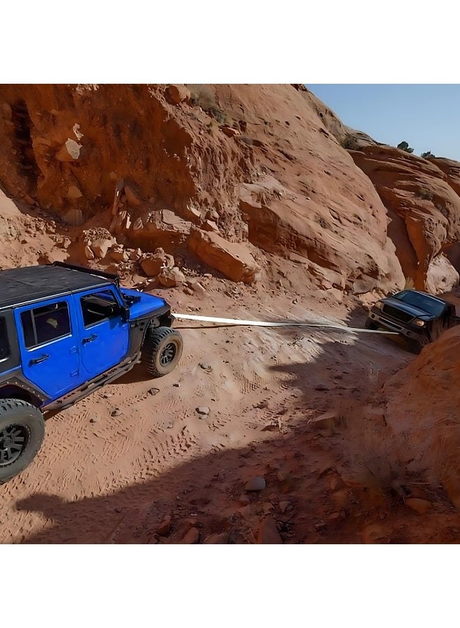 3XR 5 Meter Heavy Duty Vehicle Recovery Tow Strap 10000kg Nylon Towing Belt with Steel D Shackles for Car SUV Jeep 4x4 Off Road Rescue Emergency Pulling Strap for Desert Mud Snow Jungle Towing Recovery Assistance High Strength Wide Webbing Shock Absorbi - Image 5