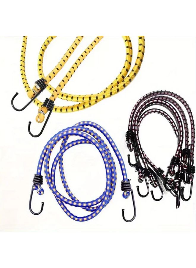 3pcs Multicolor Heavy Duty Bungee Cord with Hooks 8mm Elastic Stretch Rope for Luggage Camping Tents - Image 1