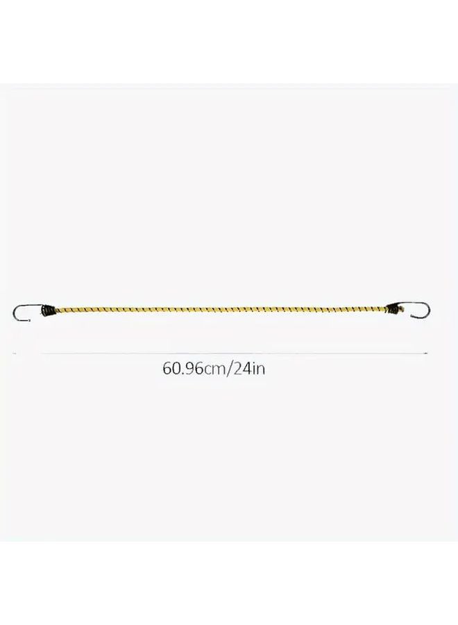 3pcs Multicolor Heavy Duty Bungee Cord with Hooks 8mm Elastic Stretch Rope for Luggage Camping Tents - Image 3
