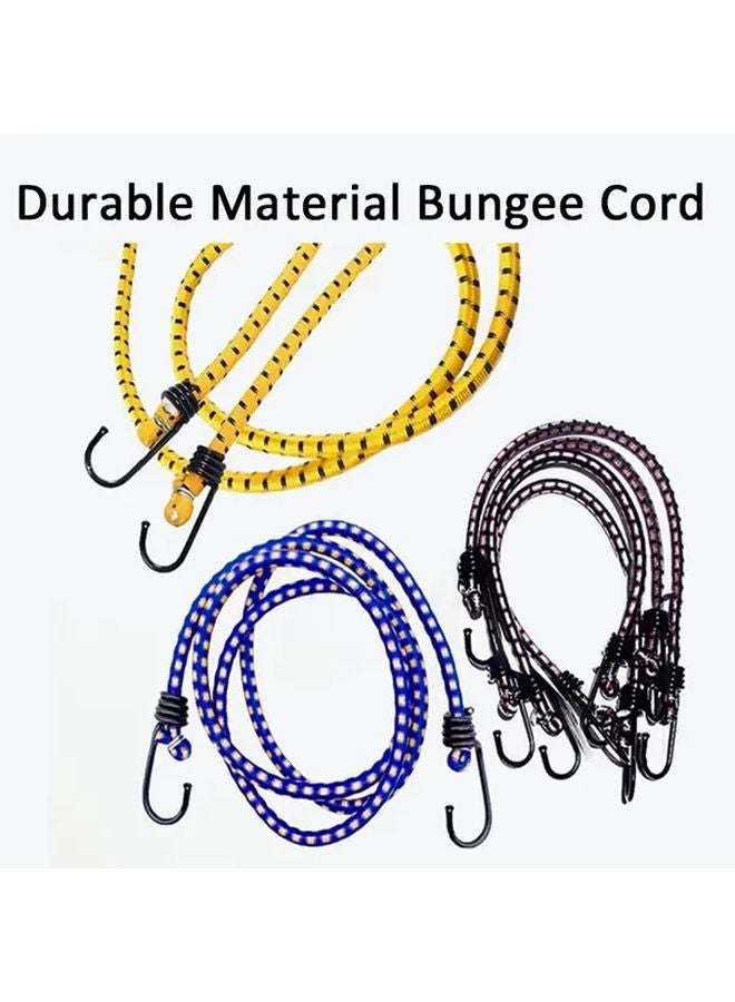 3pcs Multicolor Heavy Duty Bungee Cord with Hooks 8mm Elastic Stretch Rope for Luggage Camping Tents - Image 2