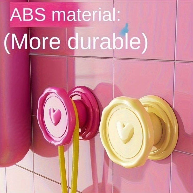 4 قطع خطافات بكؤوس شفط قابلة للفصل بألوان مختلطة، متينة من البلاستيك، مثبتة على الحائط دون حفر - Image 4