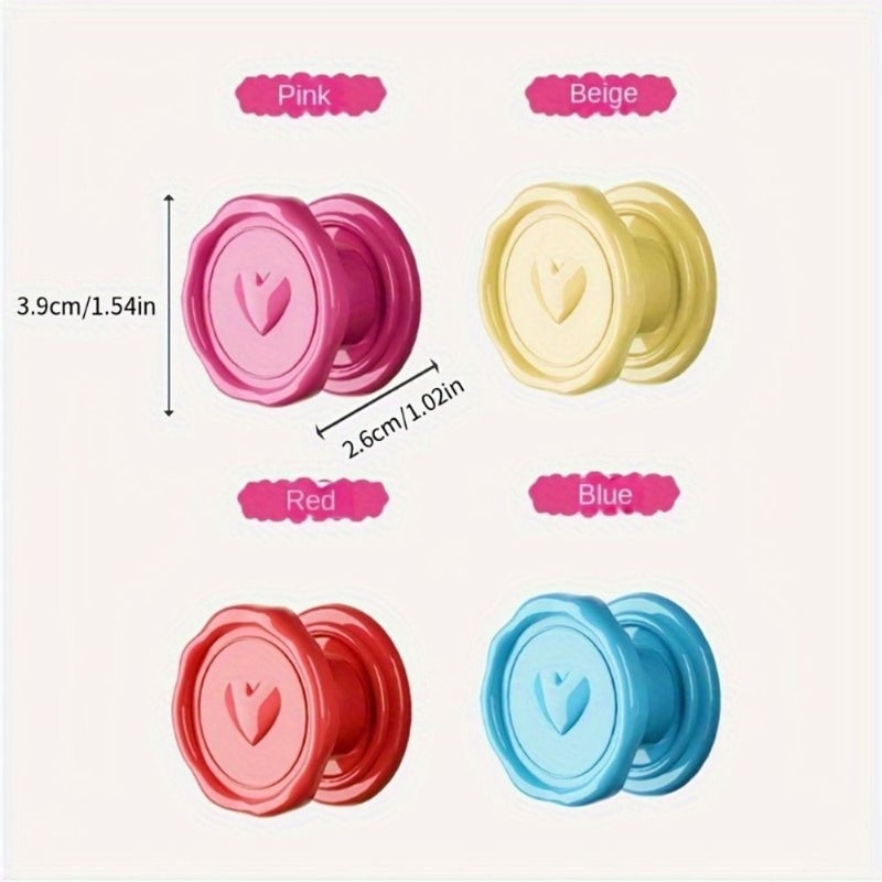 4 قطع خطافات بكؤوس شفط قابلة للفصل بألوان مختلطة، متينة من البلاستيك، مثبتة على الحائط دون حفر - Image 3