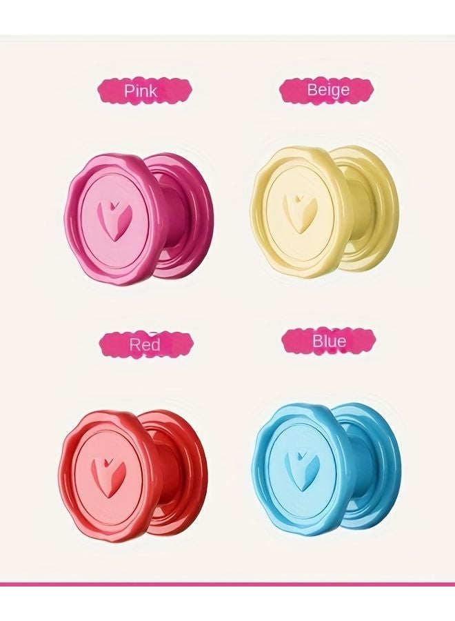 4 قطع خطافات بكؤوس شفط قابلة للفصل بألوان مختلطة، متينة من البلاستيك، مثبتة على الحائط دون حفر - Image 1