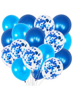 KATCHON Blue and White Latex Balloons for Party Decoration Pack of 30  - Image 1