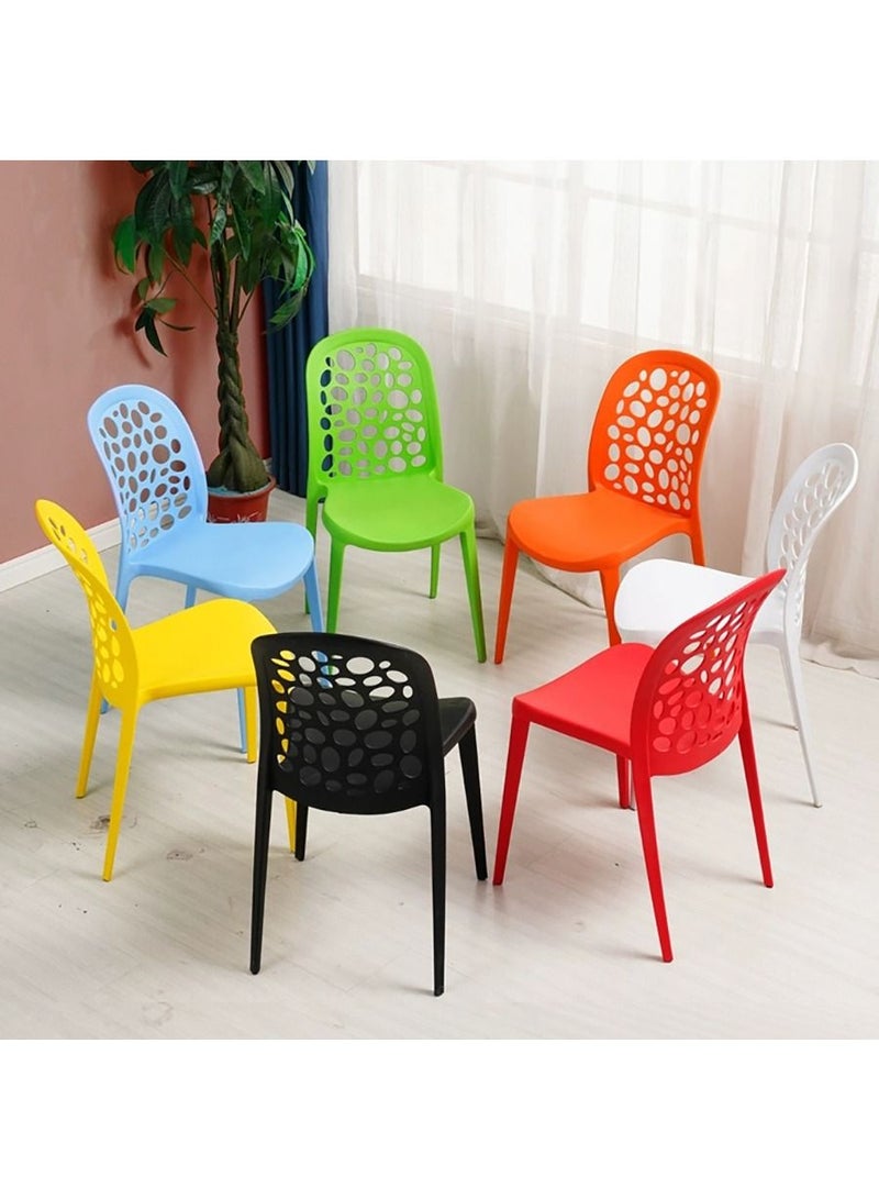 MAPLE HOME DECORATION Maple Home Plastic Chairs Stacking Modern Molded Side Chair Minimalist Nordic Casual Kitchen Dining Room Chair Living Room Chairs Indoor Outdoor Armchair  - Image 1