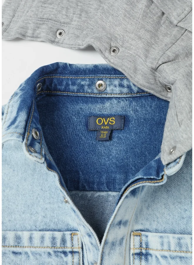 Ovs Denim shirt with fleece hood