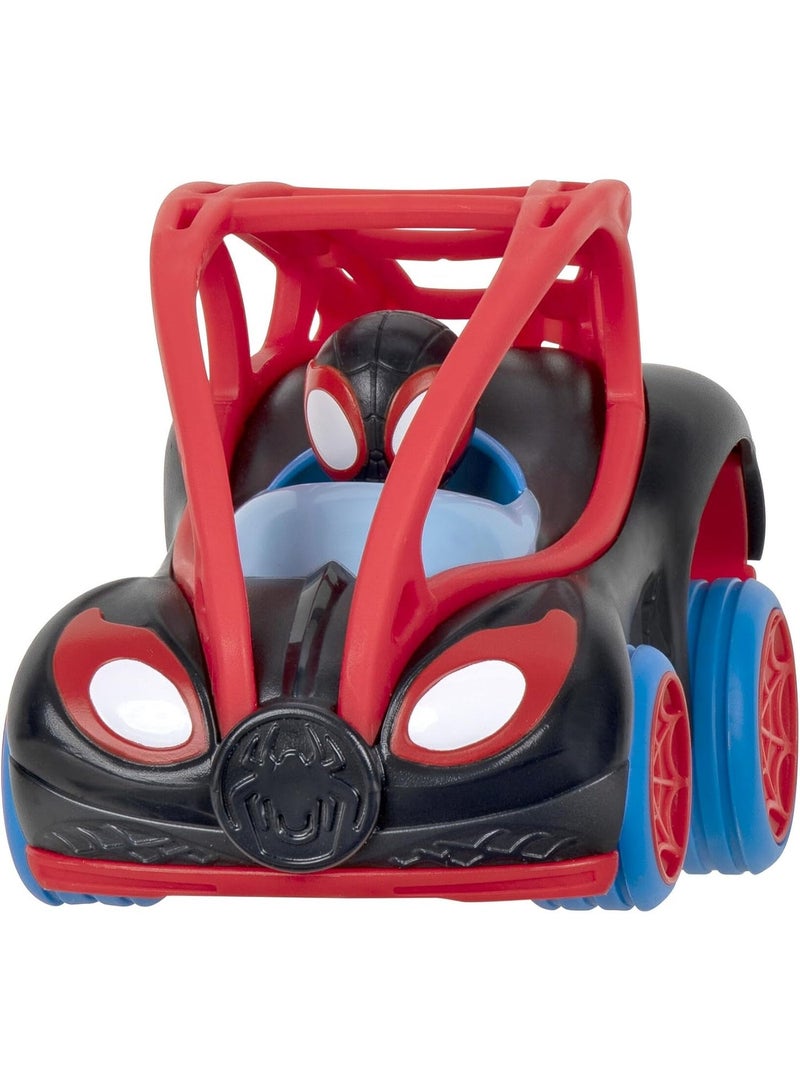 Jazwares Spidey and Friends Power Rollers Vehicle with Miles Morales Figure - Image 1