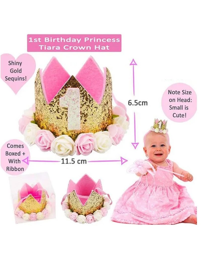 Brain Giggles Baby Girl First Birthday Decoration Kit 32pcs - Image 3