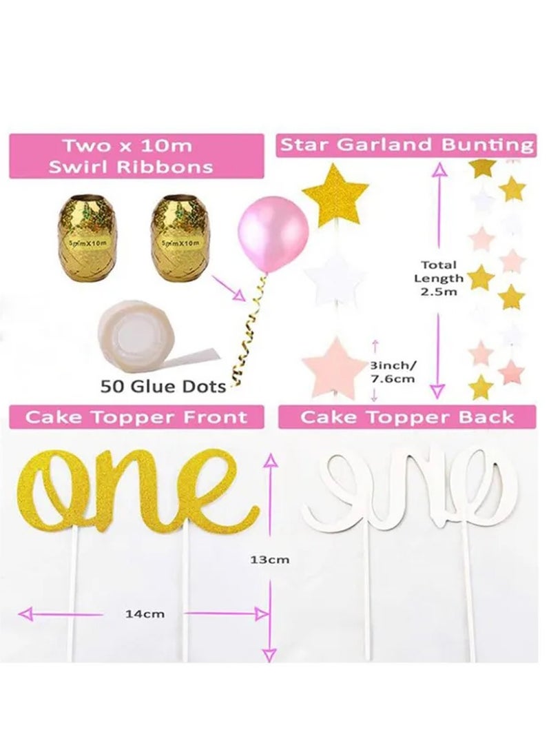 Brain Giggles Baby Girl First Birthday Decoration Kit 32pcs - Image 4